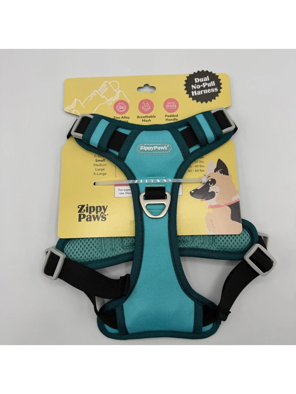 ZippyPaws No Pull Dog Harness Small Teal Black 10 to 20 lbs ZPC-C0012 Zippy Paws